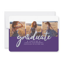 Guión morado del Collage de fotos de graduación de