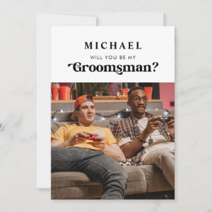 Anuncio Guión retro serás mi propuesta para Groomsman