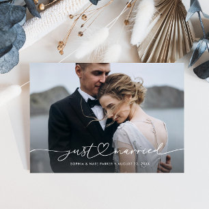 Anuncio Guión romántico de recién casados con corazón y fo