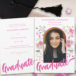 Anuncio Guión rosado moderno de autoría para graduados de