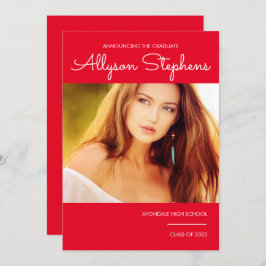 Anuncio Guión sencillo de estilo Un foto rojo | Texto blan