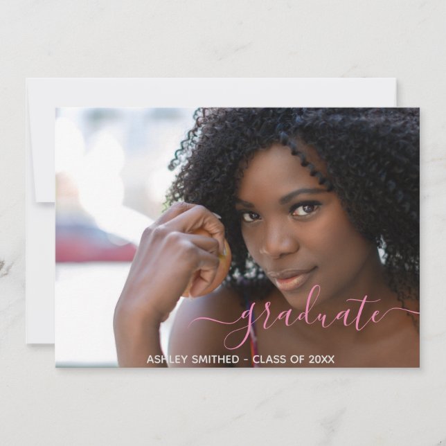 Anuncio Guion simple moderno 2 Foto chica graduación (Anverso)