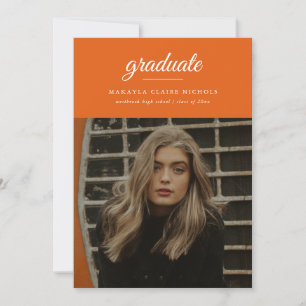 Anuncio Guión simple moderno Dos Graduación Naranja de fot