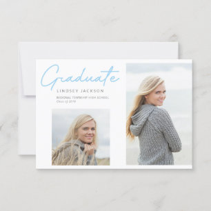 Anuncio Guión suave azul estilo Graduado 2-Foto