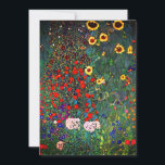 Anuncio Gustav Klimt Flower Garden<br><div class="desc">Tarjeta con la pintura al óleo de Gustav Klimt en el jardín de la granja con girasoles (1907). Un bonito jardín de girasoles y exquisitos flores azules,  rojas,  violetas,  rosas y blancas. Un gran regalo para los amantes del arte Art Nouveau y austriaco.</div>
