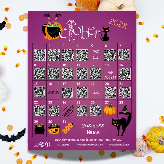 Anuncio Halloween Countdown Advance Calendar Business Prom (Halloween Countdown Advent Calendar Business Promo Announcement)