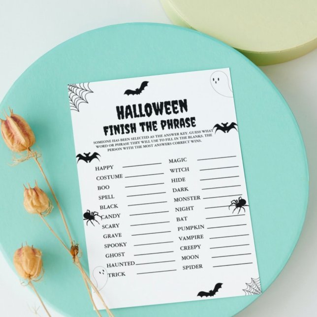 Anuncio Halloween da miedo terminar la frase fiesta tarjet (Subido por el creador)