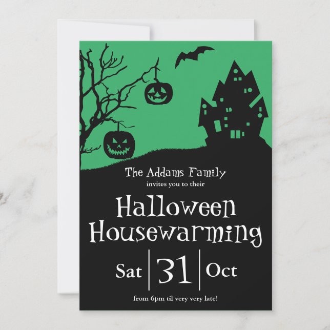 Anuncio Halloween Fiesta de cambio de hogar y nueva direcc (Anverso)