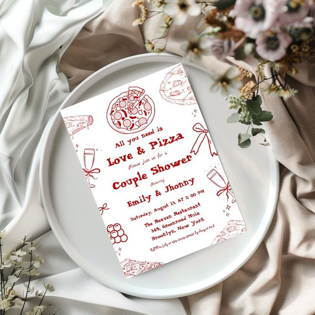 Anuncio Hand Drawn es Love & Pizza Bridal Shower (Subido por el creador)