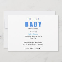 Anuncio Hello Baby Ethan Shower Invitation