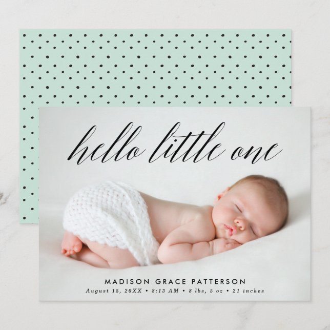 Anuncio Hello Little One Mint Photo Birth (Anverso / Reverso)