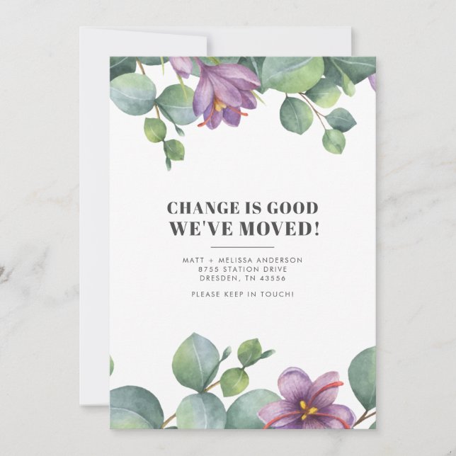 Anuncio Hemos cambiado la nueva dirección Eucalyptus Green (Anverso)