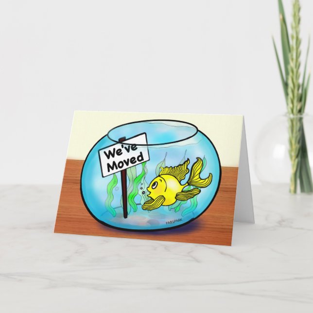 Anuncio Hemos movido el dibujo animado lindo divertido del (Anverso)