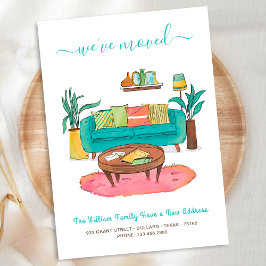 Anuncio Hemos movido l Cute Watercolor Nueva dirección Hog