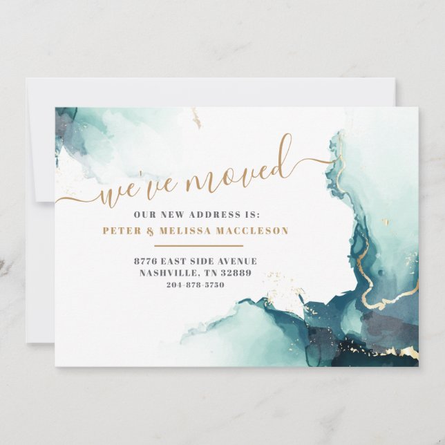 Anuncio Hemos movido la nueva dirección Agate Moving (Anverso)