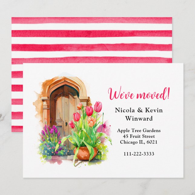 Anuncio Hemos movido la puerta de los tulipanes rosados fl (Anverso / Reverso)