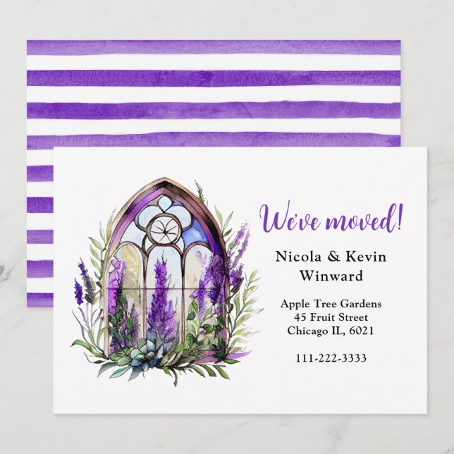 Anuncio Hemos movido la ventana Floral Purple Lavender (Anverso / Reverso)