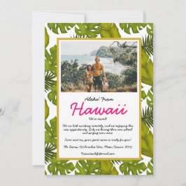 Anuncio Hemos mudado a Aloha de las hojas tropicales de Ha