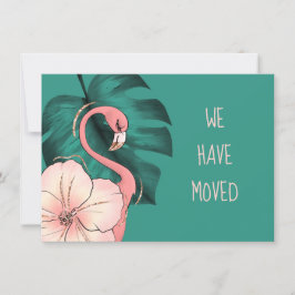 Anuncio Hemos Mudado Florida Flamingo Monstera Leaf