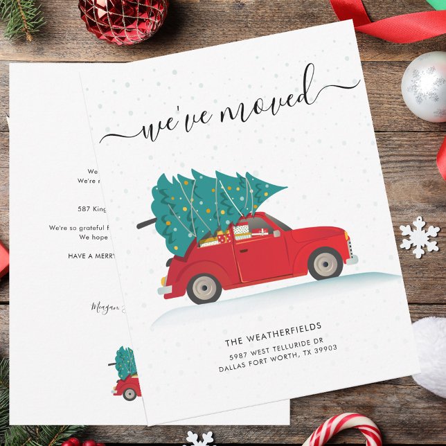 Anuncio Hemos Mudado Navidad Movimiento de Fiesta (We've Moved Christmas Holiday Moving Announcement)