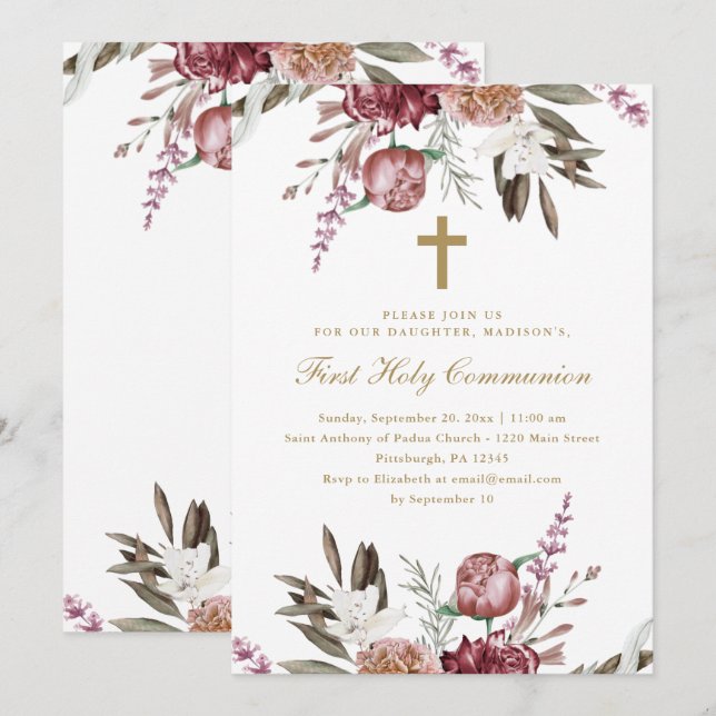 Anuncio Hermosa Comunión floral e internacional (Anverso / Reverso)