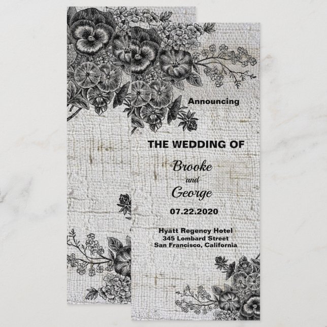 Anuncio Hermoso Boda de flores negras/grises (Anverso / Reverso)