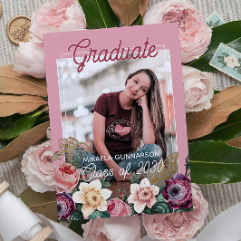 Anuncio Hermoso Desvanecido Rosa Botánico Floral Boho Grad