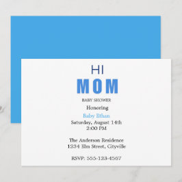 Anuncio Hi Mom Baby Boy Shower Invitation
