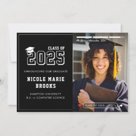 Anuncio Historia de medios sociales foto graduación negra