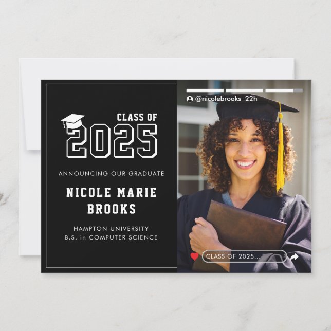 Anuncio Historia de medios sociales foto graduación negra (Anverso)