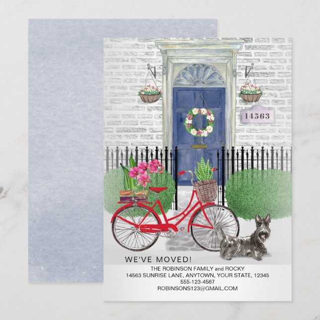 Anuncio Hogar de puerta azul de bicicleta de un Terrier Es (Anverso / Reverso)