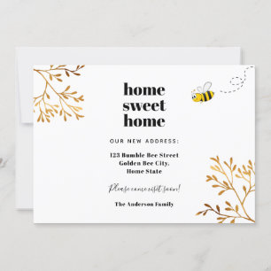 Anuncio Hogar dulce hogar abeja oro follaje en movimiento