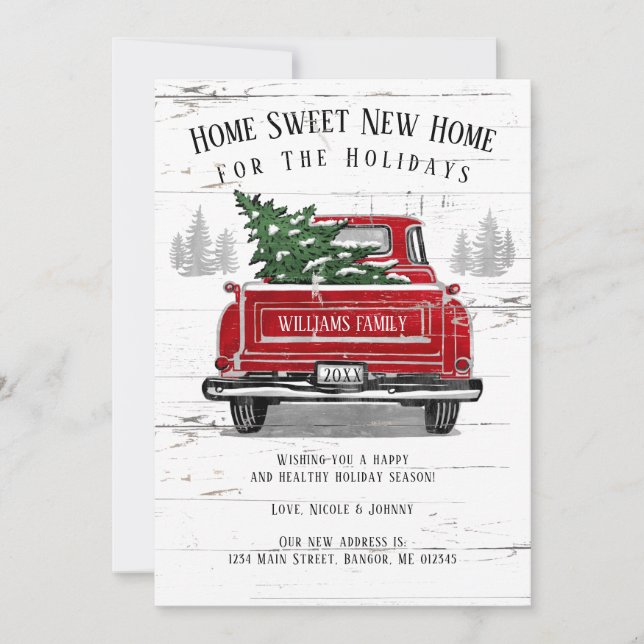 Anuncio Hogar para vacaciones Vintage Red Truck Moving (Anverso)