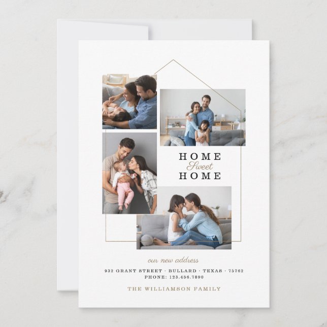 Anuncio Hogar Sweet Collage de fotos Nueva dirección en mo (Anverso)