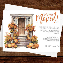 Anuncio Hojas de Otoño Calabazas Pórtico en Movimiento