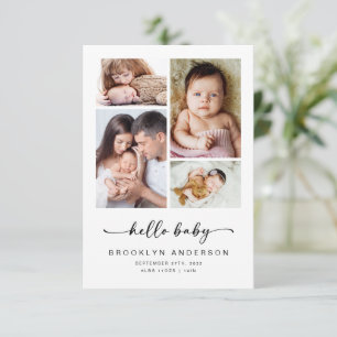 Anuncio Hola, bebé   Nacimiento moderno de cuatro fotograf