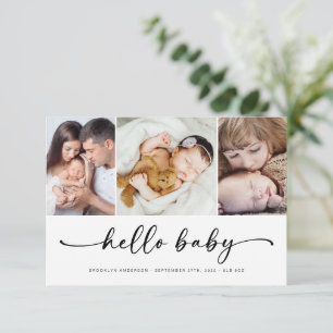 Anuncio Hola, bebé   Nacimiento moderno de tres fotografía