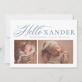 Anuncio Hola guión elegante dos foto de nacimiento de niño
