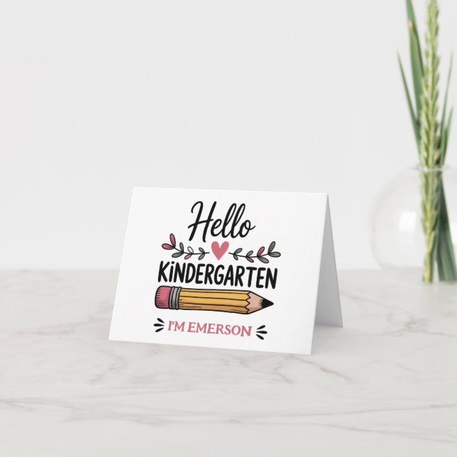 Anuncio Hola Kindergarten Personalizado De Vuelta A La Esc (Anverso)