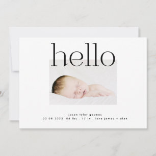 Anuncio ¡hola   minimalista simple y blanco negro