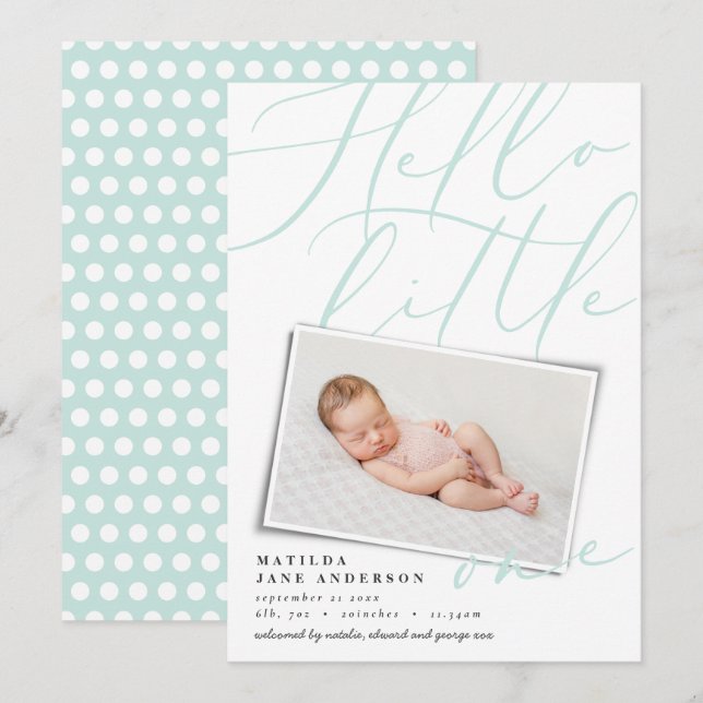 Anuncio Hola moderna tipografía de escritura de fotografía (Anverso / Reverso)