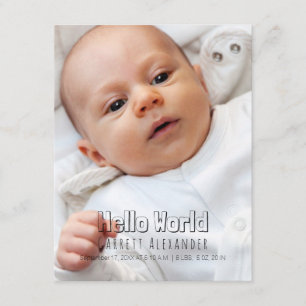 Anuncio Hola nacimiento Annoucement del mundo