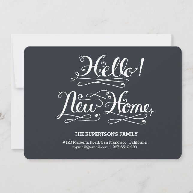 Anuncio hola nueva caligrafía de hogar (Anverso)
