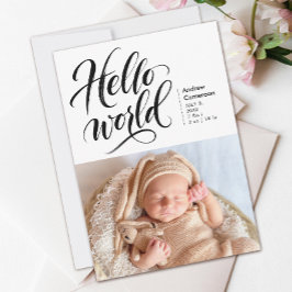 Anuncio Hola Nuevo Cepillo de Foto de Bebé Script Dibujado
