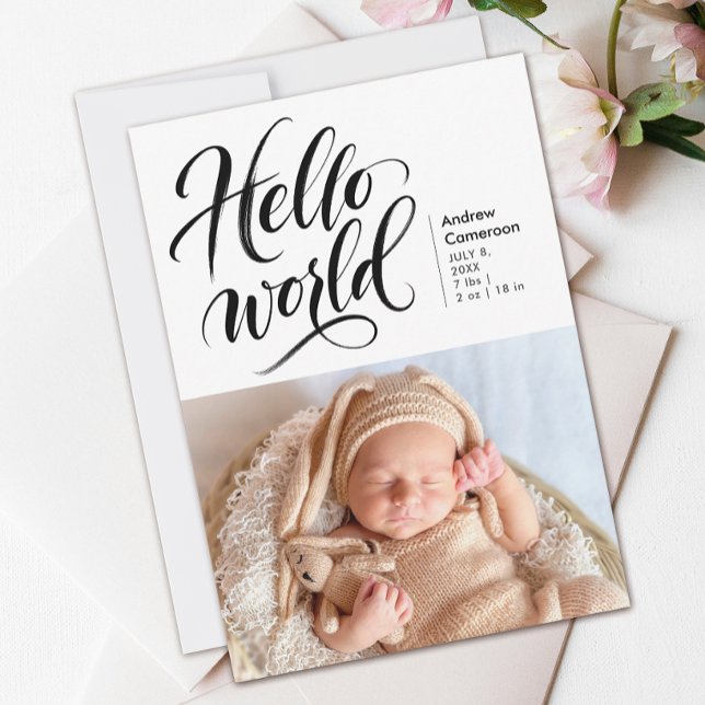 Anuncio Hola Nuevo Cepillo de Foto de Bebé Script Dibujado (Subido por el creador)