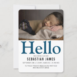 Anuncio Hola Recién nacido azul personalizado