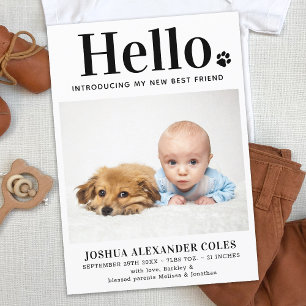 Anuncio Hola Recién nacido Mascota moderno foto recién nac