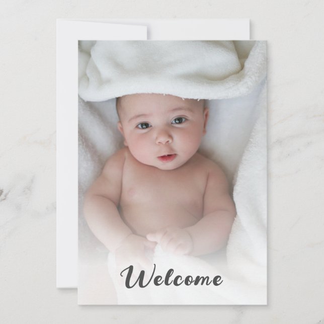 Anuncio Hola simple lindo Personalizado bebé foto recién n (Anverso)