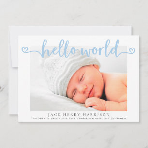 Anuncio Hola World Hearts Photos Blue Baby Boy Nacimiento