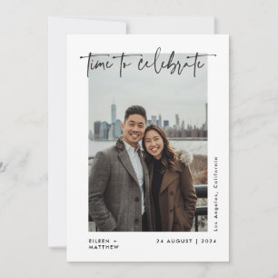 Anuncio Hora de Celebrar Recepción de Boda con Letra Moder